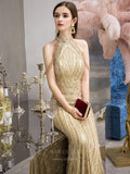 Prom Dress 2025 Gold Mermaid Beaded Prom Dress 20252-unique elegant Prom Dresses-Gold-US2-vigocouture