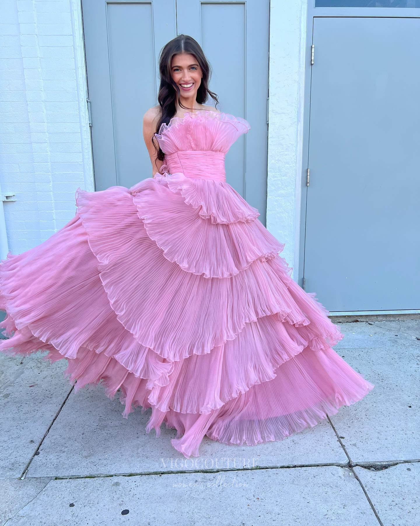 Gorgeous Tiered Ruffled Prom Dresses Layered Formal Gown 24354 Light Blue / 16W Gorgeous Tiered Ruffled Prom Dresses Layered Formal Gown 24354 Light Blue / 16W
