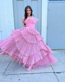 Prom Dress 2025 Gorgeous Tiered Ruffled Prom Dresses Layered Formal Gown 24354-unique elegant Prom Dresses-Dusty Pink-Custom Size-vigocouture