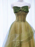 Prom Dress 2025 Green Bow-Tie Prom Dresses Beaded Strapless Formal Dresses 21179-unique elegant Prom Dresses-Green-Custom Size-vigocouture