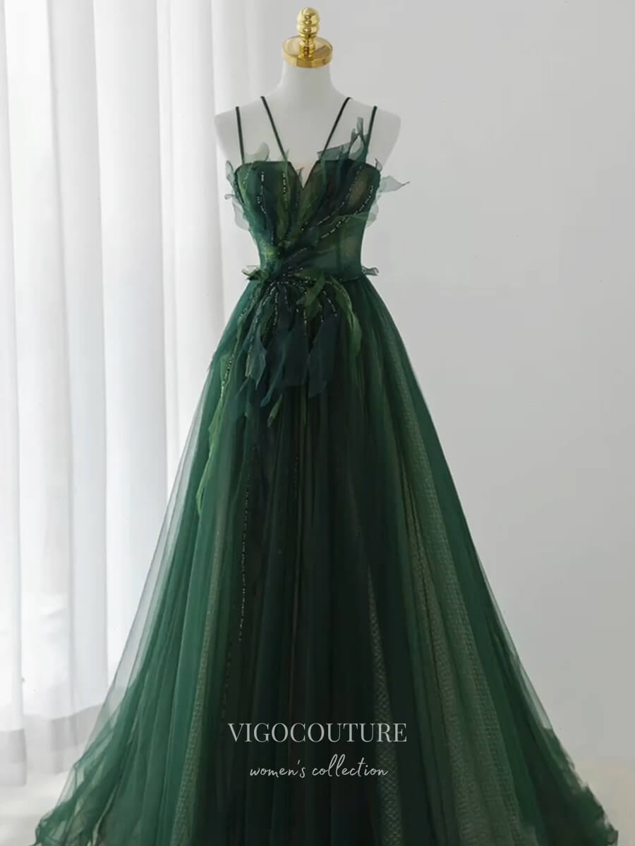 Prom Dress 2025 Green Bow-Tie Prom Dresses Spaghetti Strap Party Dresses 21319-unique elegant Prom Dresses-Green-US2-vigocouture