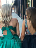 Short Prom Dresses 2025 Green Homecoming Dress Satin Hoco Dress hc020-Prom Dresses-vigocouture-vigocouture