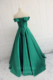 Prom Dress 2025 Green Satin Prom Dress 2022 Sweetheart Neck Evening Gown 20399-unique elegant Prom Dresses-Green-US2-vigocouture