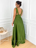 Prom Dress 2025 Green Satin Prom Dresses V-Neck Formal Dress 20950-unique elegant Prom Dresses-Green-US2-vigocouture