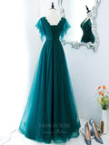 Prom Dress 2025 Green Sequin Beaded Tulle V-Neck Prom Dress 20882-unique elegant Prom Dresses-Green-Custom Size-vigocouture