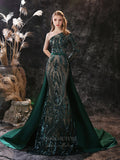 Green Sequin Removable Skirt Prom Dress 20918