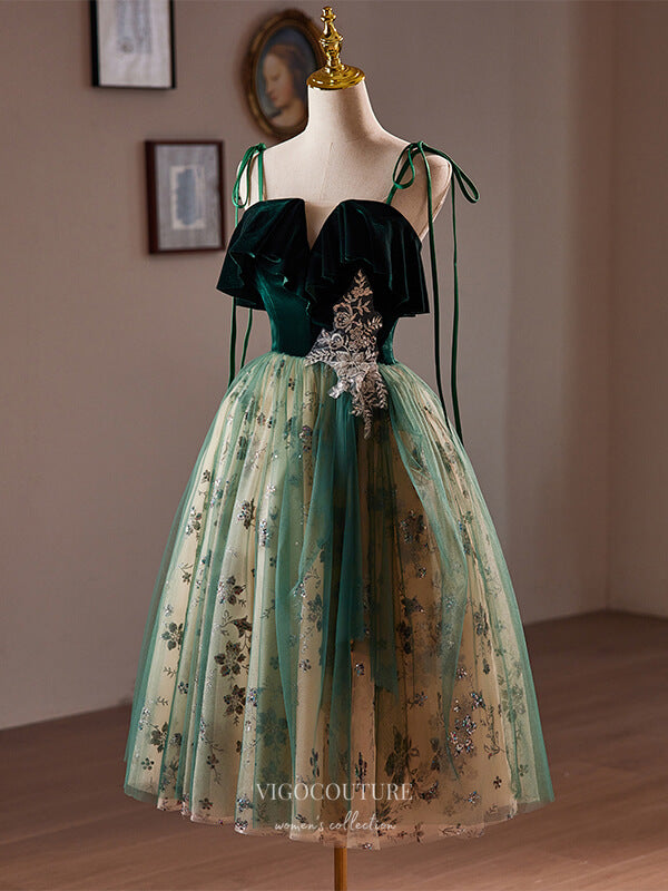 Green Sparkly Lace Homecoming Dress Spaghetti Strap Graduation Dress hc343 Custom Colors / US16 Green Sparkly Lace Homecoming Dress Spaghetti Strap Graduation Dress hc343 Custom Colors / US16