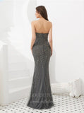 Prom Dress 2025 Grey Beaded Mermaid Removable Cape Prom Dress 20283-unique elegant Prom Dresses-Grey-US2-vigocouture