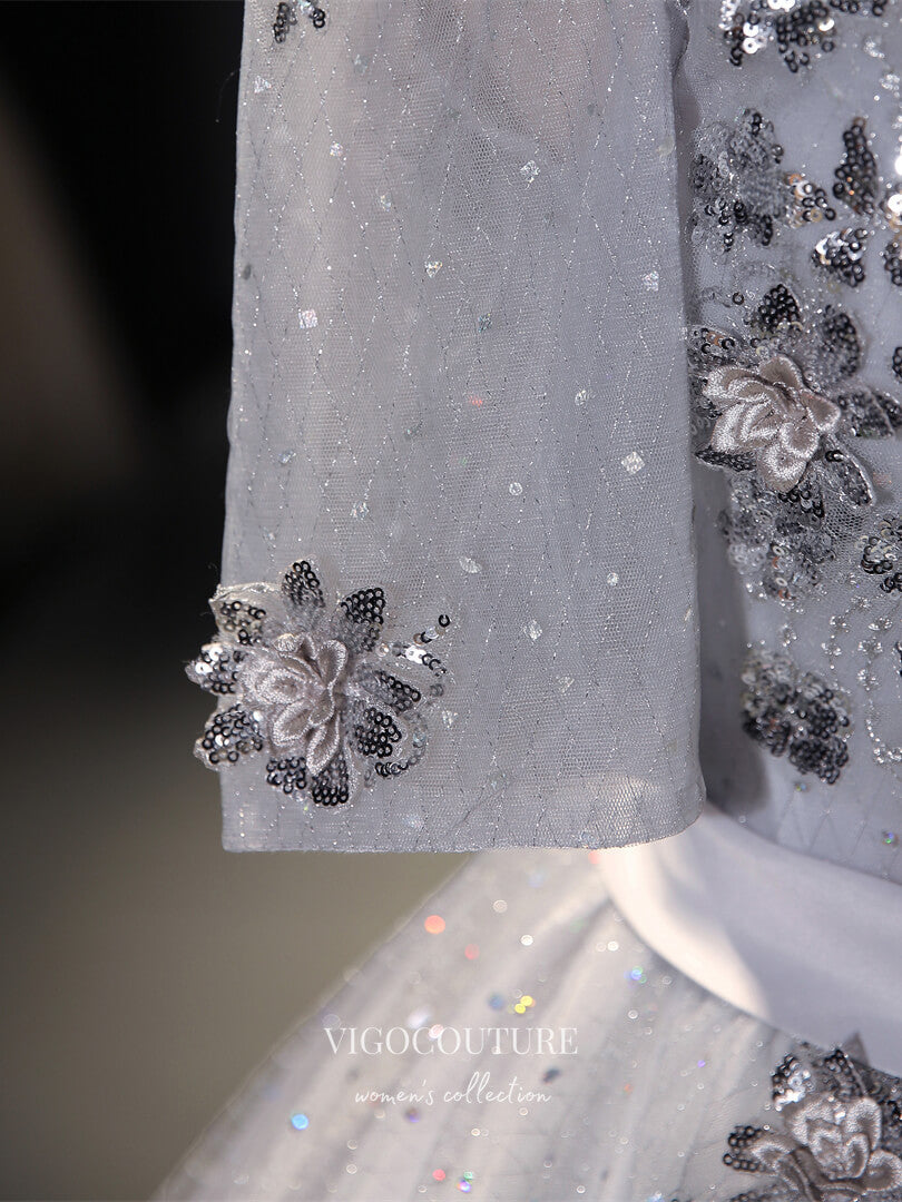 Grey Sparkly Tulle Quinceanera Dresses Lace Applique Sweet 16 Dresses 21418 Grey / 20W Grey Sparkly Tulle Quinceanera Dresses Lace Applique Sweet 16 Dresses 21418 Grey / 20W