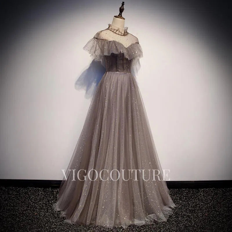 prom dresses 2029 High Neck Ruffled Prom Dresses A-line Prom Gown 20291 vigocouture