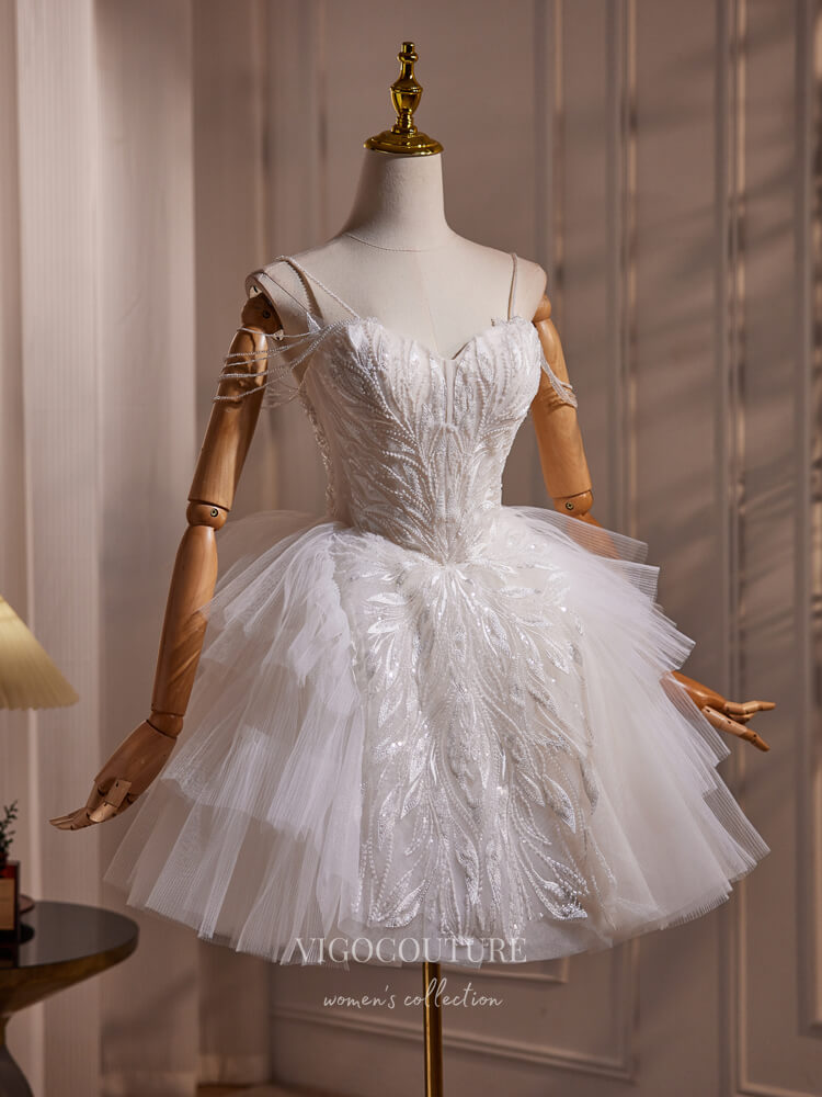 Ivory Beaded Lace Tiered Homecoming Dress Spaghetti Strap Pearl String hc300 Ivory / 22W Ivory Beaded Lace Tiered Homecoming Dress Spaghetti Strap Pearl String hc300 Ivory / 22W