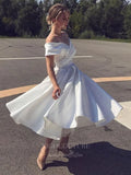 Short Prom Dresses 2025 Ivory Homecoming Dress Off the Shoulder Hoco Dress hc008-Prom Dresses-vigocouture-vigocouture