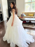 Prom Dress 2025 Ivory Ruffled Tulle Prom Dresses Spaghetti Strap Formal Gown 21965-unique elegant Prom Dresses-Ivory-US2-vigocouture