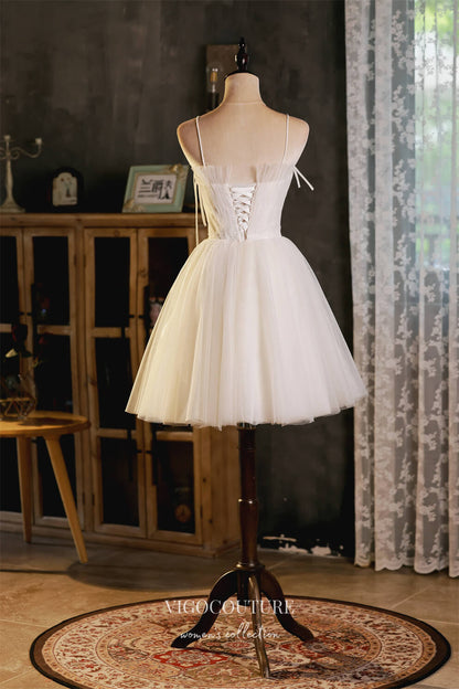 Ivory Spaghetti Strap Homecoming Dresses Cute Graduation Dresses hc149 Custom Colors / US16 Ivory Spaghetti Strap Homecoming Dresses Cute Graduation Dresses hc149 Custom Colors / US16