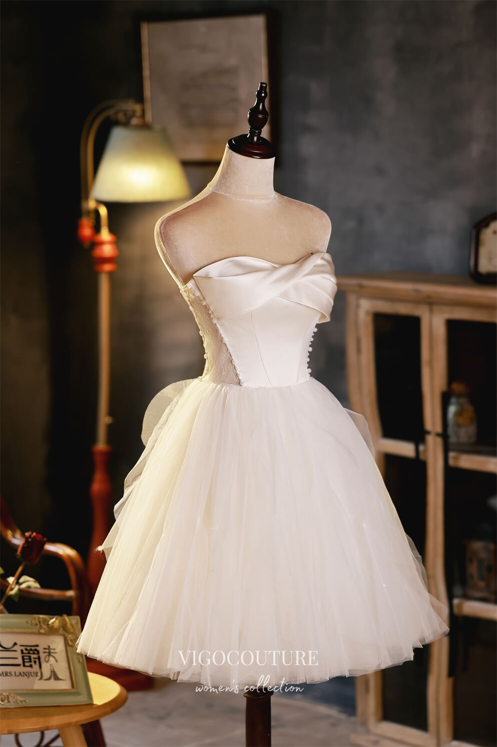 Ivory Strapless Homecoming Dresses Cute Graduation Dresses hc152 Ivory / US6 Ivory Strapless Homecoming Dresses Cute Graduation Dresses hc152 Ivory / US6