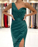 Prom Dress 2025 Knee Length Bodycon Prom Dress Satin Short Formal Dress 20847-unique elegant Prom Dresses-Green-US2-vigocouture