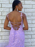 Prom Dress 2025 Lace Applique Mermaid Spaghetti Strap Prom Dress 20925-unique elegant Prom Dresses-Lavender-US2-vigocouture