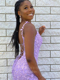 Prom Dress 2025 Lace Applique Mermaid Spaghetti Strap Prom Dress 20925-unique elegant Prom Dresses-Lavender-US2-vigocouture