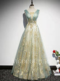 Lace Applique Prom Dresses A-line Boat Neck Prom Gown 20285