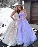 Prom Dress 2025 Lace Applique Prom Dresses A-Line Spaghetti Strap Formal Dresses 20597-unique elegant Prom Dresses-Lavender-US2-vigocouture