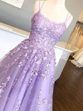 Prom Dress 2025 Lace Applique Prom Dresses A-Line Spaghetti Strap Formal Dresses 20597-unique elegant Prom Dresses-Yellow-US2-vigocouture