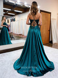 Prom Dress 2025 Lace Applique Prom Dresses Spaghetti Strap Formal Dresses 21540-unique elegant Prom Dresses-Green-US2-vigocouture