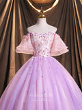 Prom Dress 2025 Lace Applique Quinceanera Dresses Off the Shoulder Sweet 15 Dresses 21392-unique elegant Prom Dresses-As Pictured-Custom Size-vigocouture