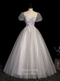 Prom Dress 2025 Lace Applique Quinceanera Dresses Sparkly Tulle Sweet 15 Dresses 21409-unique elegant Prom Dresses-Grey-Custom Size-vigocouture