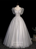 Prom Dress 2025 Lace Applique Quinceanera Dresses Sparkly Tulle Sweet 15 Dresses 21410-unique elegant Prom Dresses-Grey-Custom Size-vigocouture