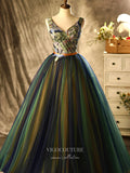 Prom Dress 2025 Lace Applique Quinceanera Dresses V-Neck Sweet 16 Dresses 21399-unique elegant Prom Dresses-As Pictured-Custom Size-vigocouture