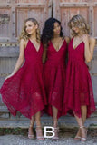 Short Prom Dresses 2025 Lace Homecoming Dress Plunging V-Neck Maxi Hoco Dress hc052-Prom Dresses-vigocouture-Red-US2-vigocouture