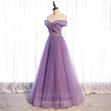 Prom Dress 2025 Lavender Beaded Prom Dress 2022 Off the Shoulder Party Dress 20511-unique elegant Prom Dresses-Lavender-US2-vigocouture