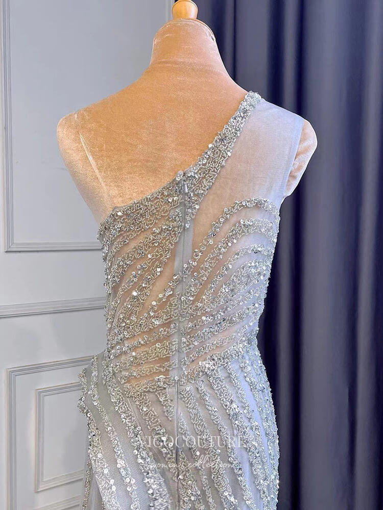 Prom Dress 2025 Lavender Beaded Prom Dresses One Shoulder Sheath Evening Dresses 22071-unique elegant Prom Dresses-Lavender-US2-vigocouture