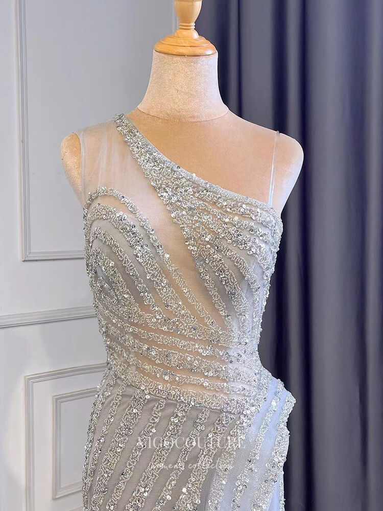 Prom Dress 2025 Lavender Beaded Prom Dresses One Shoulder Sheath Evening Dresses 22071-unique elegant Prom Dresses-Lavender-US2-vigocouture