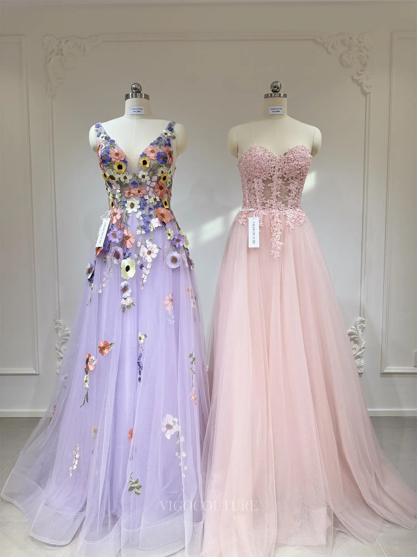 Prom Dresses 2025 to impress Lavender Flower Blossom Prom Dresses with Pockets GH021-vigocouture-vigocouture