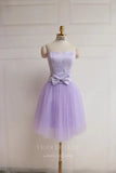 Lavender Homecoming Dresss Lace Hoco Dress hc068