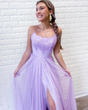 Prom Dress 2025 Lavender Lace Applique Prom Dress 20373-unique elegant Prom Dresses-Lavender-US2-vigocouture