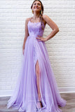 Prom Dress 2025 Lavender Lace Applique Prom Dress 20373-unique elegant Prom Dresses-Lavender-US2-vigocouture