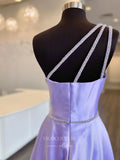 Prom Dress 2025 Lavender One Shoulder Prom Dresses Ruffled Satin Evening Dress 21697-unique elegant Prom Dresses-Lavender-US2-vigocouture