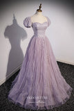 Prom Dress 2025 Lavender Pleated Tulle Formal Dress Removable Sleeve Prom Dresses 21676-unique elegant Prom Dresses-Lavender-US2-vigocouture