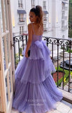 Prom Dress 2025 Lavender Ruffled Tulle Prom Dresses Spaghetti Strap Formal Gown 21962-unique elegant Prom Dresses-Lavender-US2-vigocouture