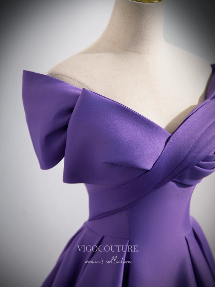 Prom Dress 2025 Lavender Satin Cheap Prom Dresses Off the Shoulder Crossed Bodice 24380-unique elegant Prom Dresses-Lavender-Custom Size-vigocouture