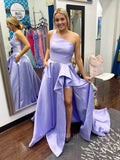 Prom Dress 2025 Lavender Satin One Shoulder Prom Dress 20934-unique elegant Prom Dresses-Lavender-US2-vigocouture