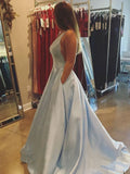 Prom Dress 2025 Lavender Satin Prom Dresses V-Neck Formal Gown 20374-unique elegant Prom Dresses-Lavender-Custom Size-vigocouture