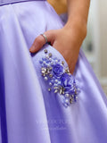 Prom Dress 2025 Lavender Satin Prom Dresses with Pockets Spaghetti Strap Formal Dress 20954-unique elegant Prom Dresses-Lavender-US2-vigocouture