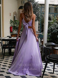 Prom Dress 2025 Lavender Satin Prom Dresses with Slit Two Pieces Evening Dress 20378-unique elegant Prom Dresses-Lavender-US2-vigocouture