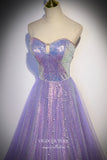 Prom Dress 2025 Lavender Sparkly Tulle Prom Dresses Sequin Strapless Formal Dresses 21656-unique elegant Prom Dresses-Lavender-US2-vigocouture