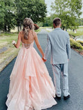 Prom Dress 2025 Lavender Sparkly Tulle Prom Dresses Spaghetti Strap Ruffled Formal Gown 20386-unique elegant Prom Dresses-Lavender-US2-vigocouture