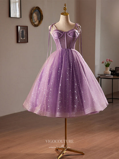 homecoming dresses 2024 purple Purple Tulle Short Prom Dress, Purple Homecoming Dress US 12 / Custom Color