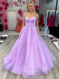 Lavender Strapless Satin Organza Prom Dress 20975